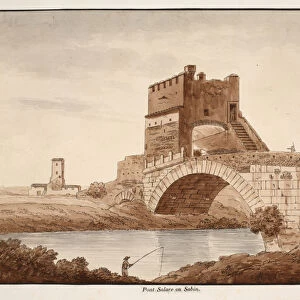 Ponte Salario, or Sabine, 1833 (etching with brown wash)