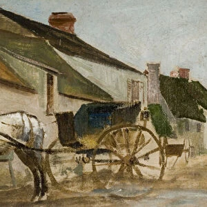 Pony and Cart (oil on canvas)