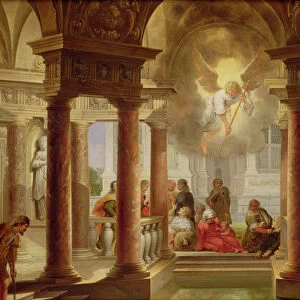 The Pool of Bethesda, 1645 (oil on panel)