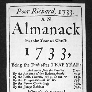 Poor Richard Almanack, first issue, published by Benjamin Franklin in 1733
