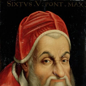 Pope Sixtus V (1520-90) (oil on canvas)