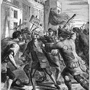 The No Popery rioters attacking the Members of Parliament in Palace Yard (engraving)