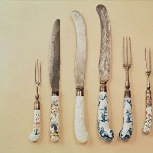 Porcelain knife and fork handles (ceramic)