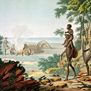 Port Jackson, New Holland: Aboriginal Family, from Voyage Autour du Monde sur