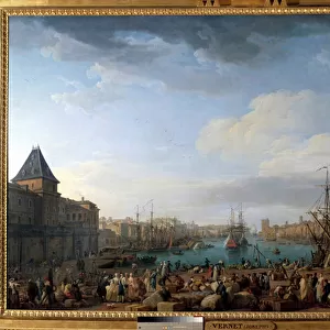 The port of Marseille in the 18th century Painting by Joseph Vernet (1714-1789