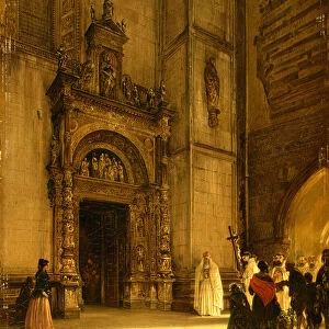 Side portal of Como Cathedral, 1850 (oil on cardboard)
