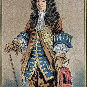 Portrait of Abraham, Marquis Duquesne (1610-1688), French sailor. Illustration by Gilbert, late 19th century