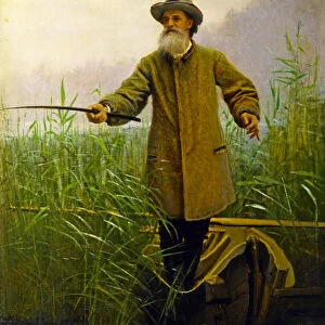Portrait of Apollon Maikov (1821-97) Fishing, 1883 (oil on canvas)