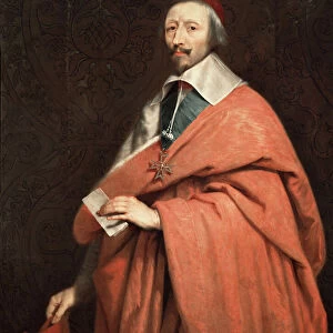 Portrait of Armand Jean du Plessis, Cardinal de Richelieu (oil on canvas, 17th century)