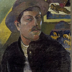 Portrait of the artist with hat - Oil on canvas, 1893-1894