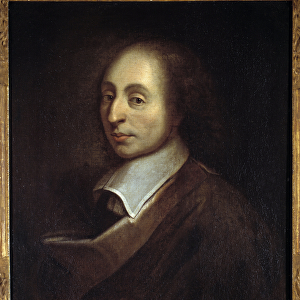 Portrait of Blaise Pascal (1623-1662) (hs / t 0. 70 x 0. 56) by Francois Quesnel (1637-99)