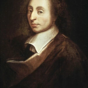 Portrait of Blaise Pascal - painting by Francois Quesnel, (1595-1661), circa 1691