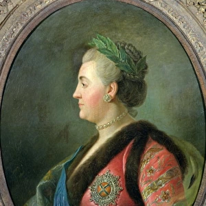 Portrait of Catherine II (1729-1796) of Russia (oil on canvas)