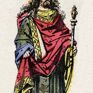 Portrait of Clodion dit Le Chevelu, king of the Franks from 428a 448