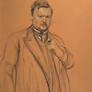Portrait of the Composer Alekandr Konstantinovich Glazunov (1865-1936), 1906 (chalk