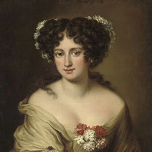 Portrait of Contessa Ortensia Ianni Stella, bust length, in an ivory chemise