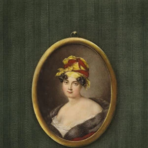 Portrait of the Countess of Lavieuville (colour litho)