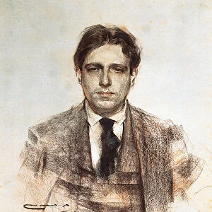 "Portrait d Eugeni d Ors (1881-1954) ecrivain catalan"Dessin de Ramon Casas i Carbo (1866-1932). 1899-1905. Barcelone. National Art Museum of Catalonia