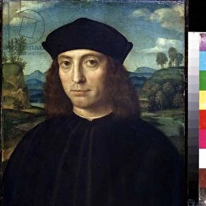 "Portrait d homme"Peinture de Francesco Raibolini dit il Francia (1450-1518) Musee Pouchkine, Moscou