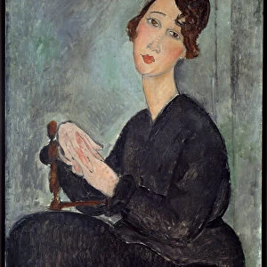 Portrait of Dedie (Odette Hayden) Painting by Amedeo Modigliani (1884-1920) 1918 Sun