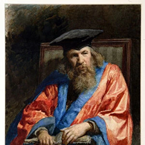 Portrait of Dmitri Mendeleev in the dress of the University of Edinburgh, 1885 (w / c & gouache on paper)