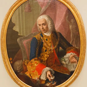 Portrait of Don Jose de Carvajal y Lancaster with the child, Mariano Sanchez, 1754