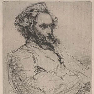 Portrait of Drouet, 1859 (etching and drypoint)