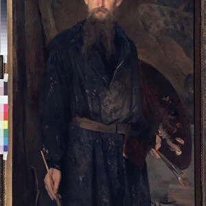 Portrait du peintre Viktor Vasnetsov (1848-1926) (Portrait of the artist Viktor Vasnetsov) - Peinture de Nikolai Dmitrievich Kuznetsov (1850-1929), huile sur toile, 1891 - Art russe, 19e siecle - State Tretyakov Gallery, Moscou