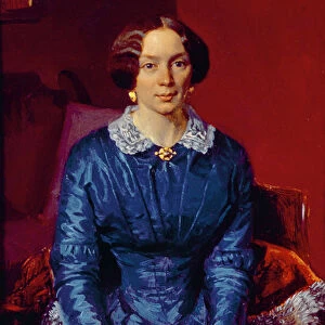Portrait of Elizaveta Petrovna Zhdanova (1818-55) 1846-47 (oil on card)