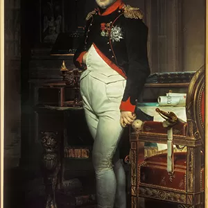 Portrait en pied de Napoleon Ier (1769-1821) dans son cabinet de travail aux Tuileries