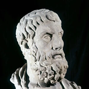 Portrait of Epicure (341 BC - 270 BC), Greek philosopher, founder of epicurism