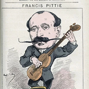 Portrait of Francis Pittie, French poet. Caricature by Gill, Paris