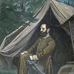 Portrait of General Stonewall Jackson (colour litho)