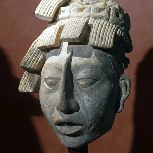 Portrait head of Pacal, King of Palenque from the Temple of the Inscriptions (stucco)