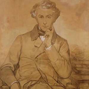 Portrait of Henri Reber (1807-80) (pencil & white chalk on paper)