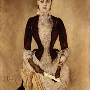 Portrait of Isabella Reisser - Romako, Anton (1832-1889) - 1885 - Oil on canvas - 130, 5x90 - Leopold Museum, Vienna