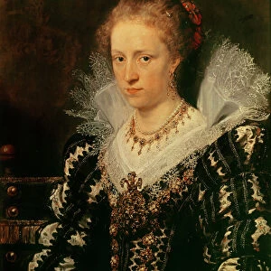 Portrait of Jacqueline van Caestre, wife of Jean-Charles de Cordes (oil on wood)