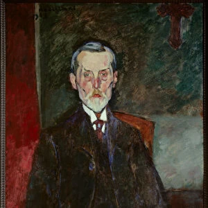 Portrait of Jean Baptiste Alexandre at the Crucifix Painting by Amedeo Modigliani