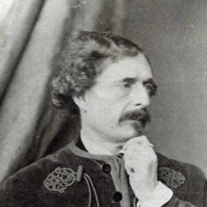 Portrait of Jules Barbey d Aurevilly (1808-89), 1859 (b / w photo)