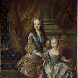Portrait of King Louis XV (1710-1774) and his fiancee Marie Anne Victoire of Spain