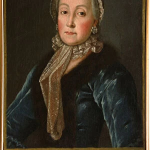 Portrait de la comtesse Anna Danilova Trubetskaya (1710-1780), nee Drutskaya Sokolinskaya - Peinture anonyme, huile sur toile (60x46, 5 cm), seconde moitie du 18eme siecle - (Portrait of Countess Anna Danilovna Trubetskaya)