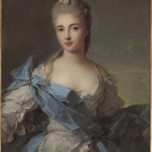 Portrait de la duchesse de la Rochefoucault (Louise Elisabeth de la Rochefoucault, duchesse d Enville, 1716-1797) - Peinture de Jean Marc (Jean-Marc) Nattier (1685-1766), huile sur toile, 80x64, 5 cm - (Portrait of Duchesse de la Rochefoucauld)