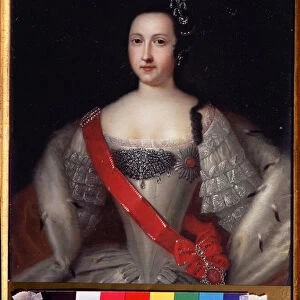 "Portrait de la regente de Russie Anna Leopoldovna (1718-1746), mere du tsar Ivan VI"Peinture de Louis Caravaque (1684-1754) 1733 environ State V. Tropinin-Museum, Moscou