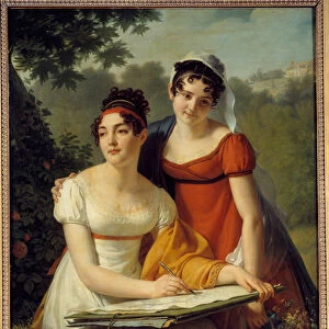 Portrait of the ladies Duval. Painting by Jacques Augustin Catherine
