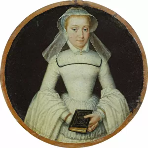 Portrait of a Lady, 1501-1600 (parchment or paper, mounted on a circular jar lid)