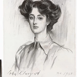 Portrait of Lady Elsie Meyer, February 1908 (charcoal on paper)