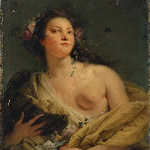 Portrait of a lady as Flora (oil on canvas)
