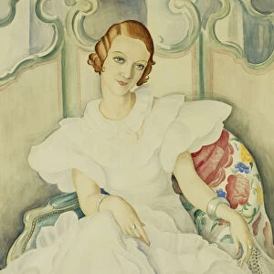 Portrait of a Lady, half length, (watercolour on card)