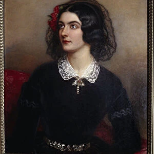 Portrait of Lola Montes ou Montez (oil on canvas)