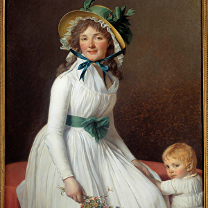 Portrait of Madame Seriziat, sister of the wife of the artist with her son Emile Painting
